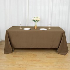 TAUPE 72×120 RECTANGLE POLYESTER TABLECLOTH Wedding Catering Dinner Supplies