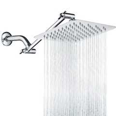 New Rain Shower Head with 10” Adjustable Extension Arm Combo-Chrome BAS1830-01