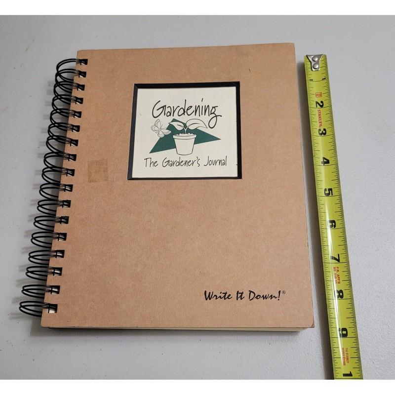 Write It Down! Gardening Journal Notebook Tan Spiral Bound 7.5x9 Guided gallery
