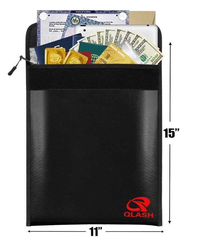 Extra Large 2000℉ Fire Proof money Bag Fireproof Document Pouch Waterproof Safe gallery