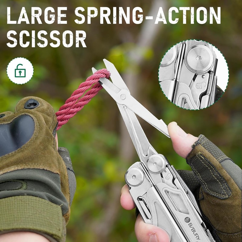 BIBURY Multitool Pliers Pro BI2045 Multitools with Replaceable Wire Cutters Saw gallery
