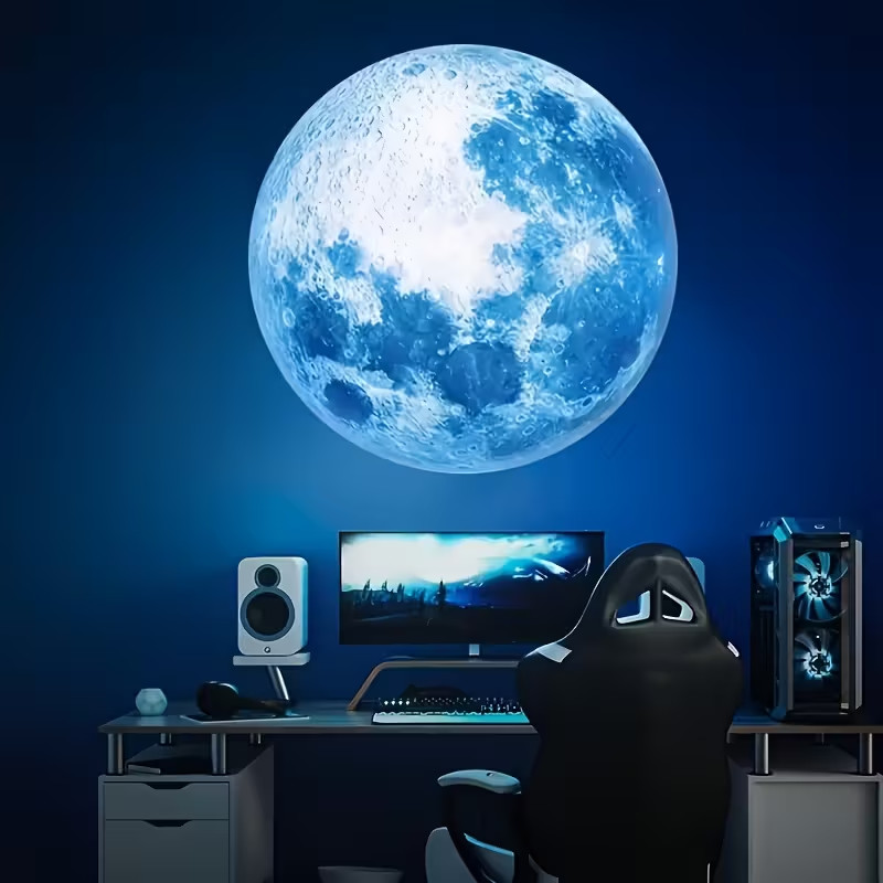 Galaxy Planet & Moon Projector Lamp LED 360° Rotating Night Light USB Powered US gallery
