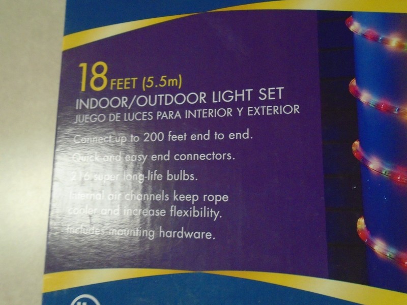 Holiday Time 18' Ft Crystallized Rope Light Multi Color New in box gallery