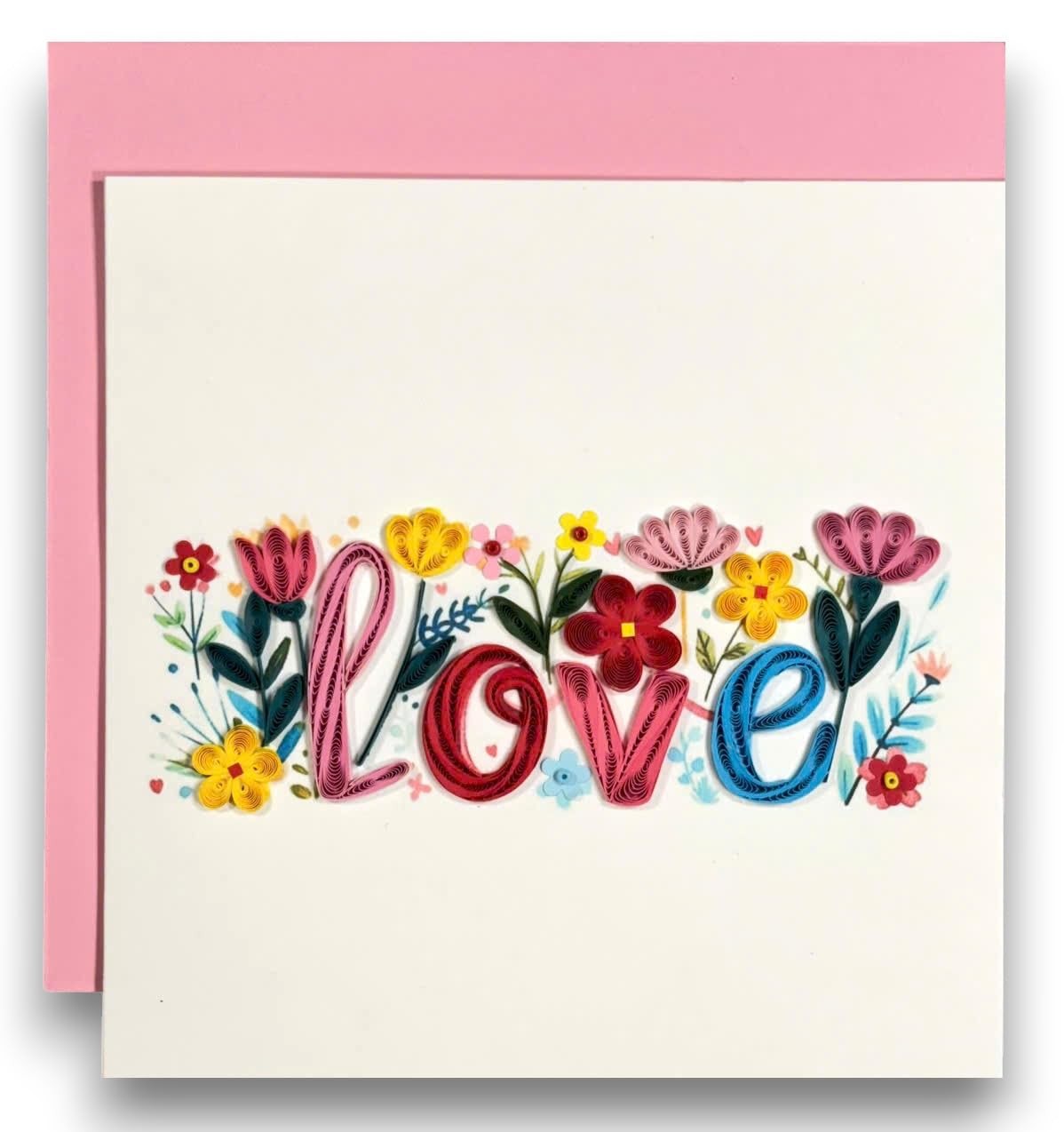 Handmade Love Greeting Card Romantic Quilling Floral Design Art Gift for Her ... gallery