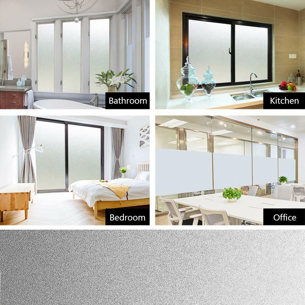 High Quality Waterproof Frosted Privacy Window Glass Cover Film Home Sticker USA gallery