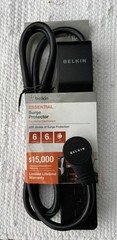 BELKIN Essential Surge Protector*6-outlet*6’cord*600 Joules*#BE106001-06RBLK*new