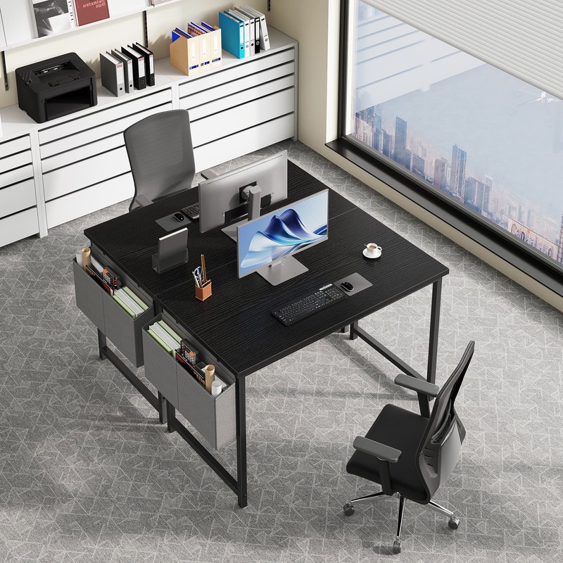 44 Inch Computer Writing Desk with Storage Bag, Steel Frame for HomeOffice Study gallery