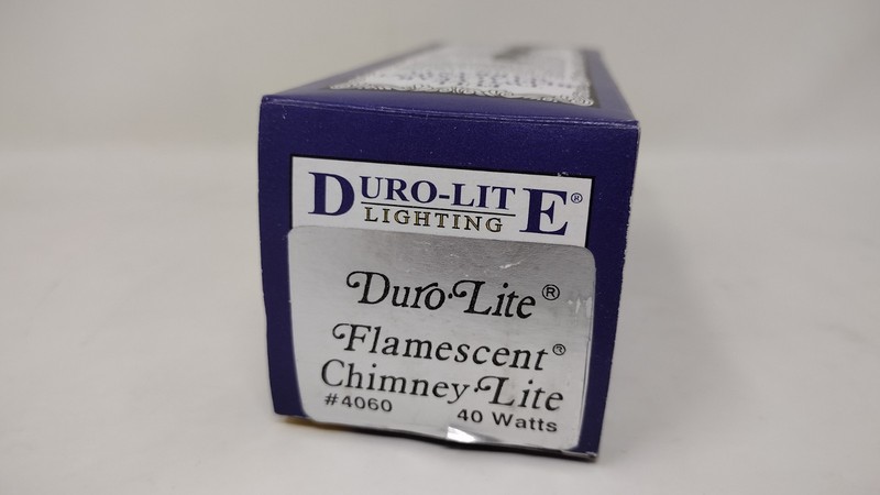 NOS Duro Lite Flamescent Chimney Lite Light Bulb 40 Watts Made In USA gallery