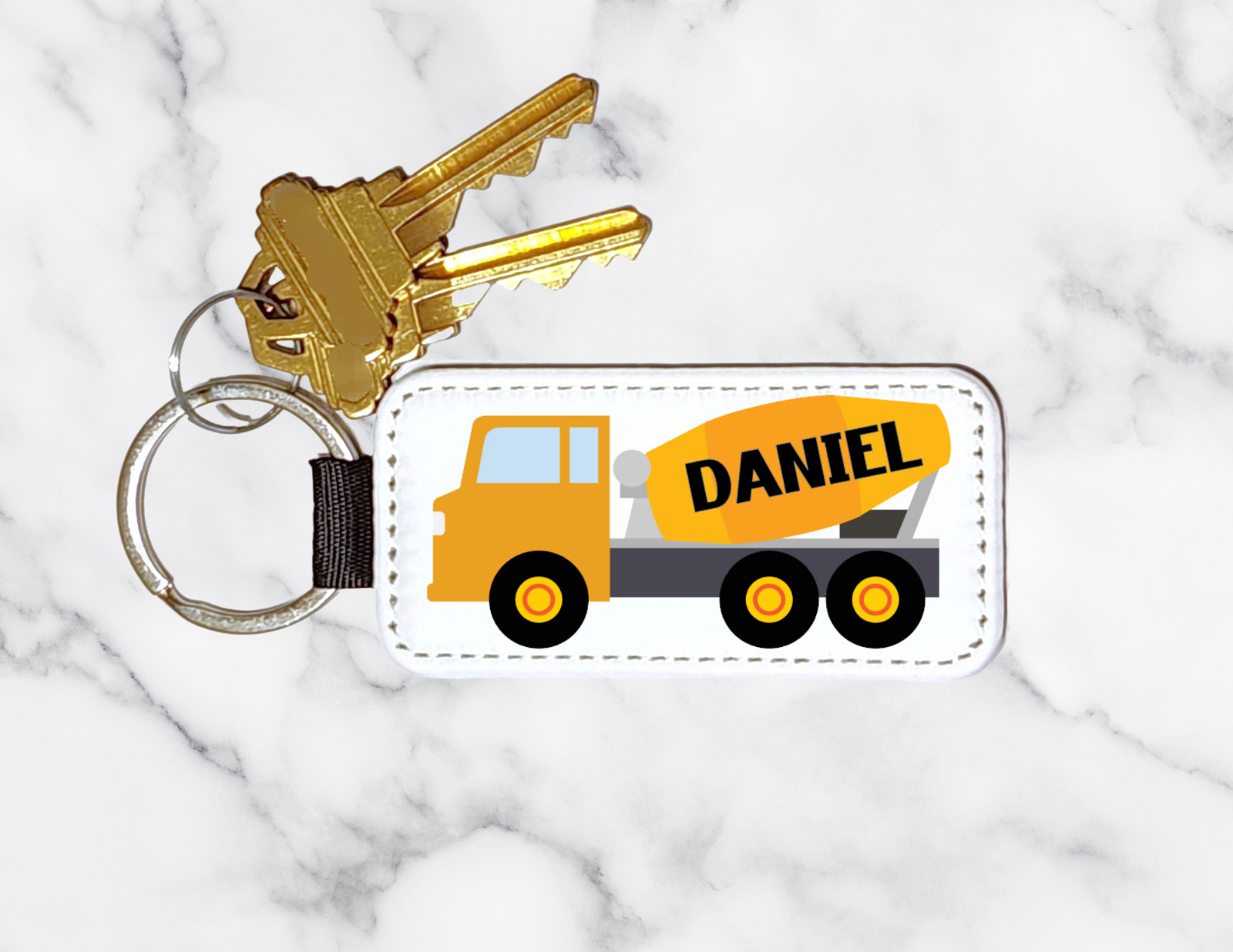 Custom Cement Mixer Truck Keychain, Custom Construction Gift gallery