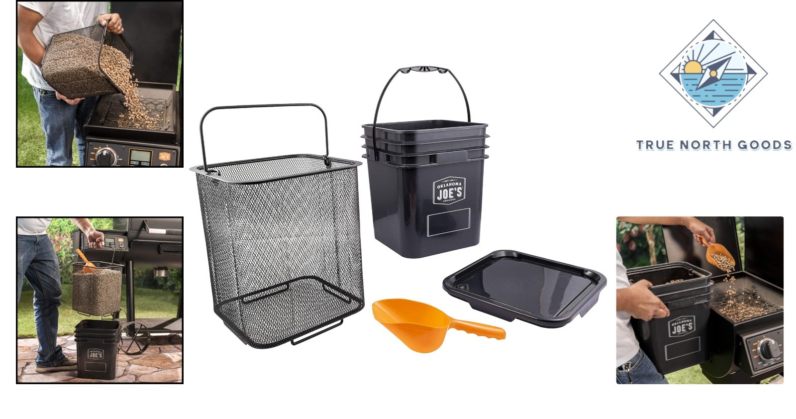 Storage Bucket for Hardwood Pellets with Mesh Filter and Scoop Included gallery