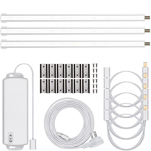10in. Linkable LED Bright Strips, 825 Lumens, 2700K Warm White Light, 3 Pack