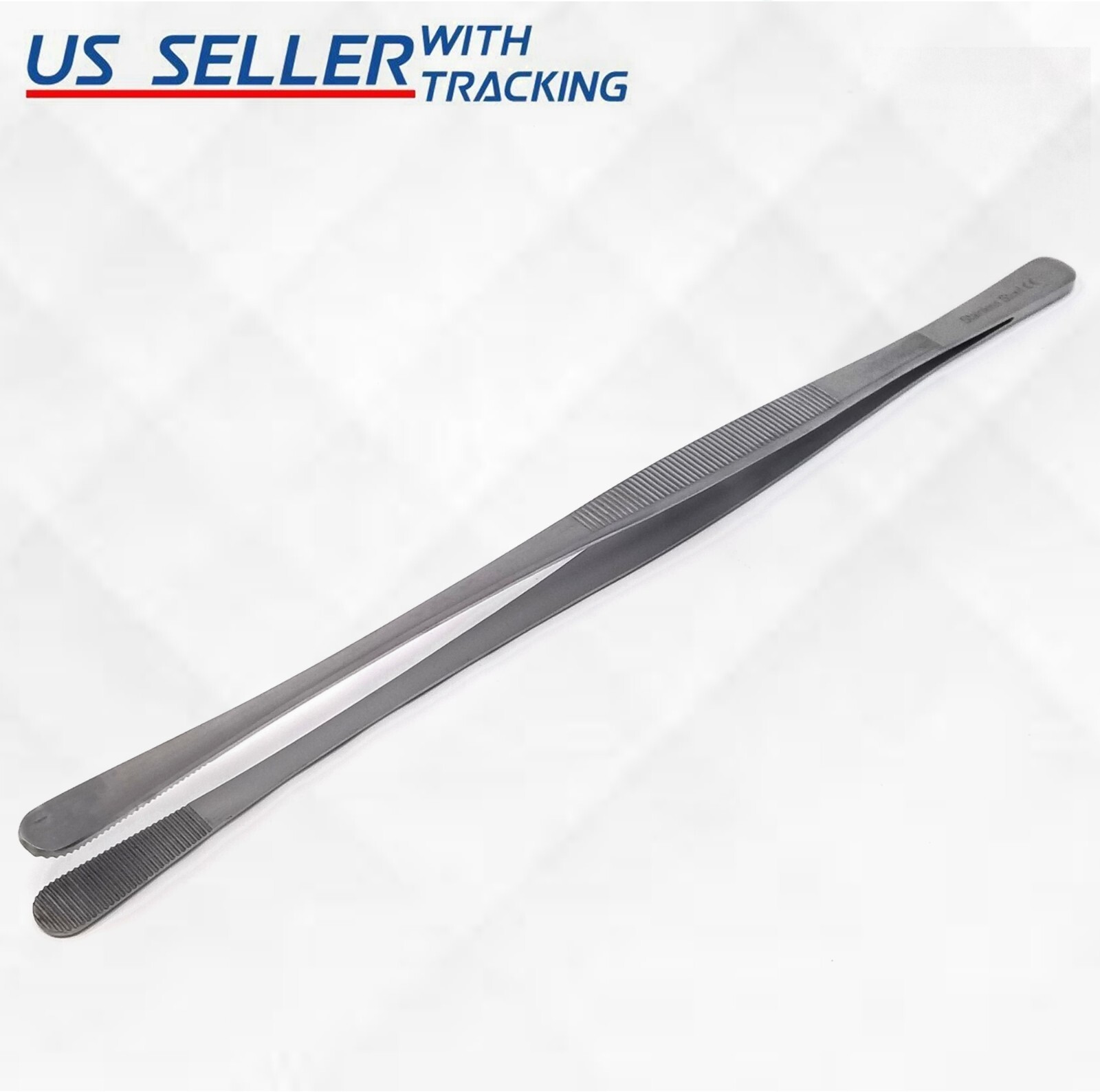 2 Pcs Kitchen Tweezer 12″ Straight & Round Tip Set Long Food Tongs Chef DIY Tool gallery