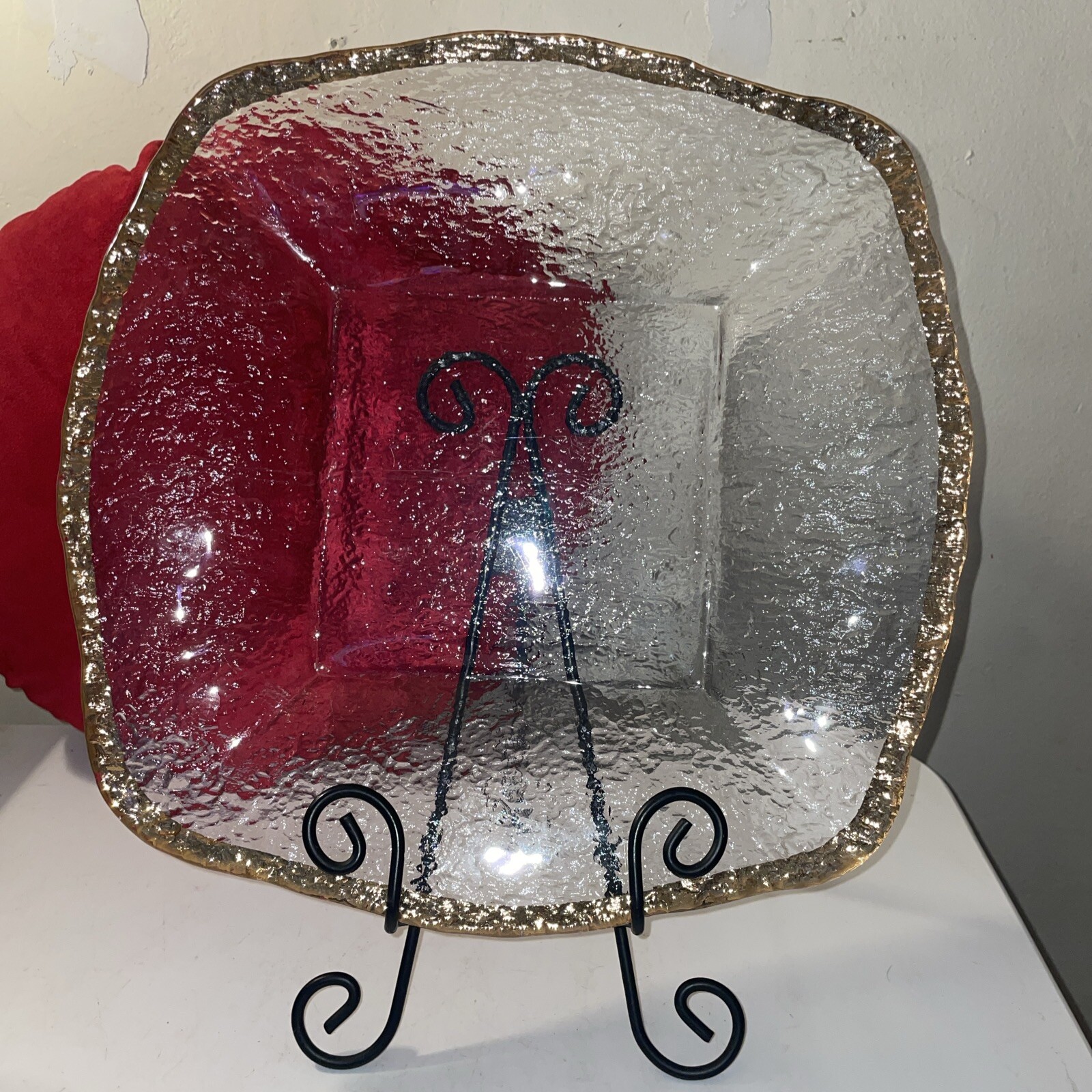IVV Glacier Square 13.5 In Platter Trimmed In Gold gallery