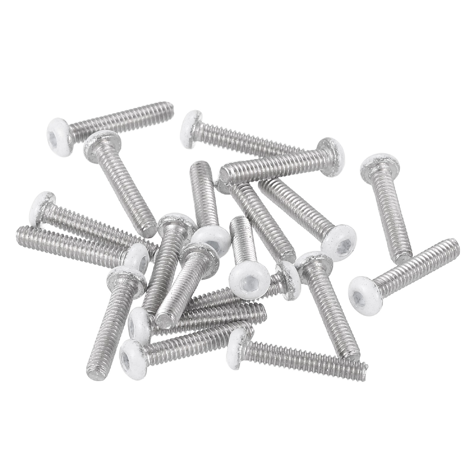 20 Pcs M2-0.4 x 10mm Button Head Socket Cap Screw Machine Screw, White gallery