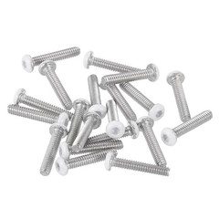 20 Pcs M2-0.4 x 10mm Button Head Socket Cap Screw Machine Screw, White