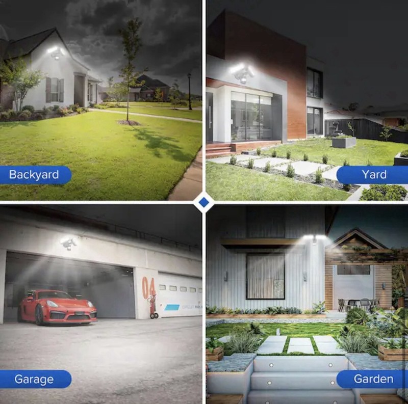 SANSI 36W 3600LM LED Motion Sensor Flood Light Dusk to Dawn Black Waterproof gallery