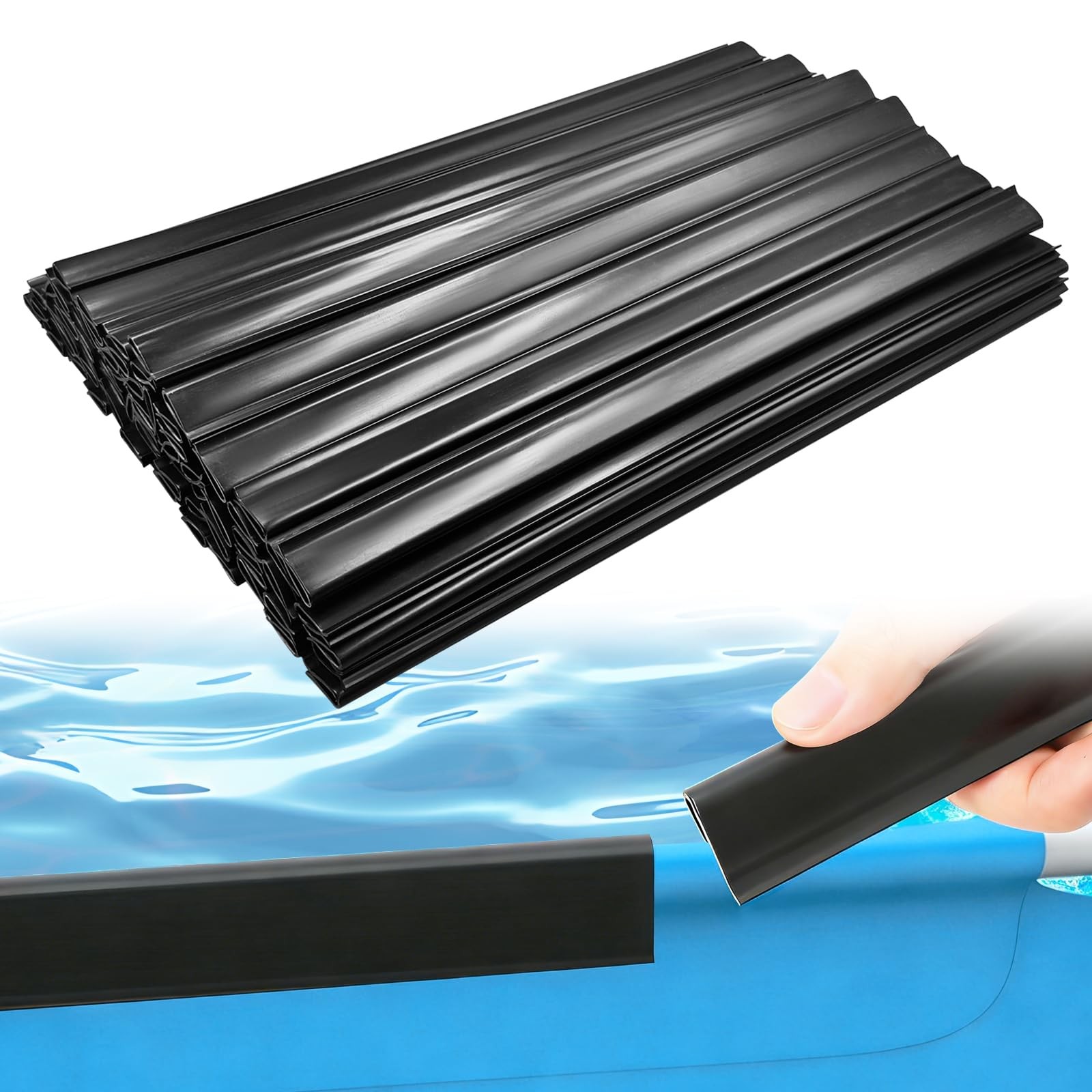 X-Kingsun 69PCS 15.75Inch Coping Strips for Overlap Above Ground Pool Black gallery