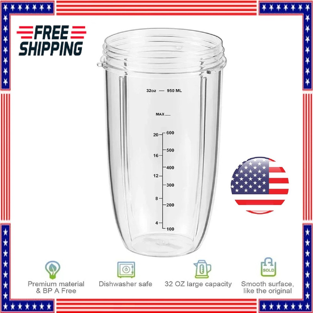 32oz Replacement Cup Compatible with NutriBullet 600W 900W Blender Mug - USA