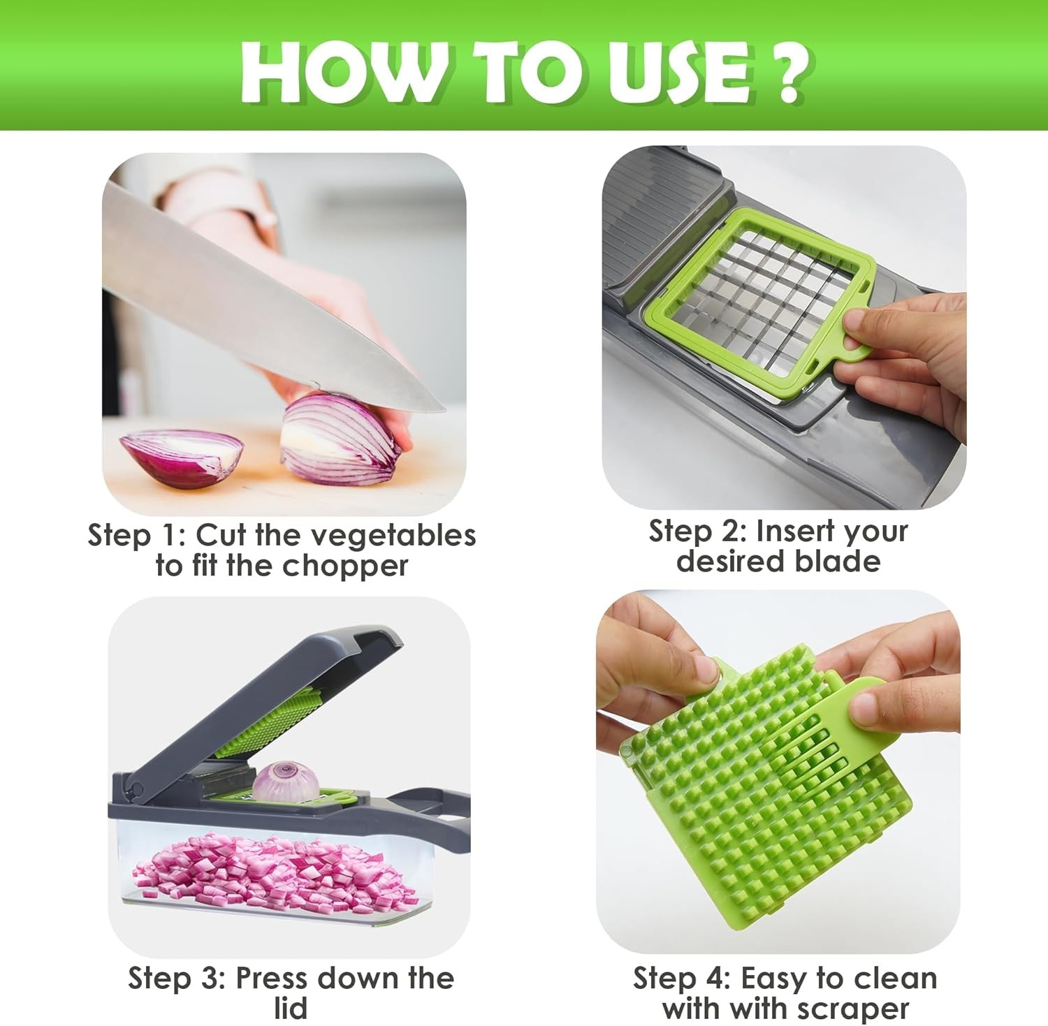 15-in-1 Vegetable Chopper with container,Veggie Chopper,Onion Chopzilla,Slicer gallery