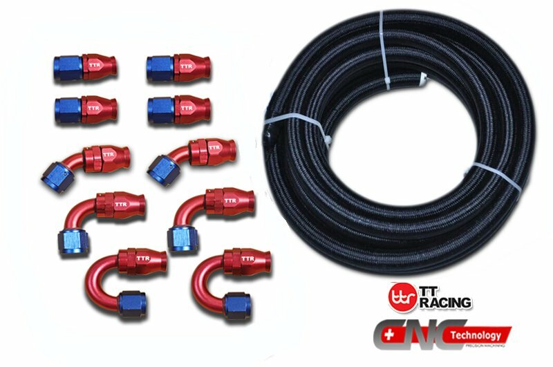AN-10 Black Nylon PTFE Teflon Fuel Line Hose 6M 20FT AN10 Swivel 10 Fittings gallery
