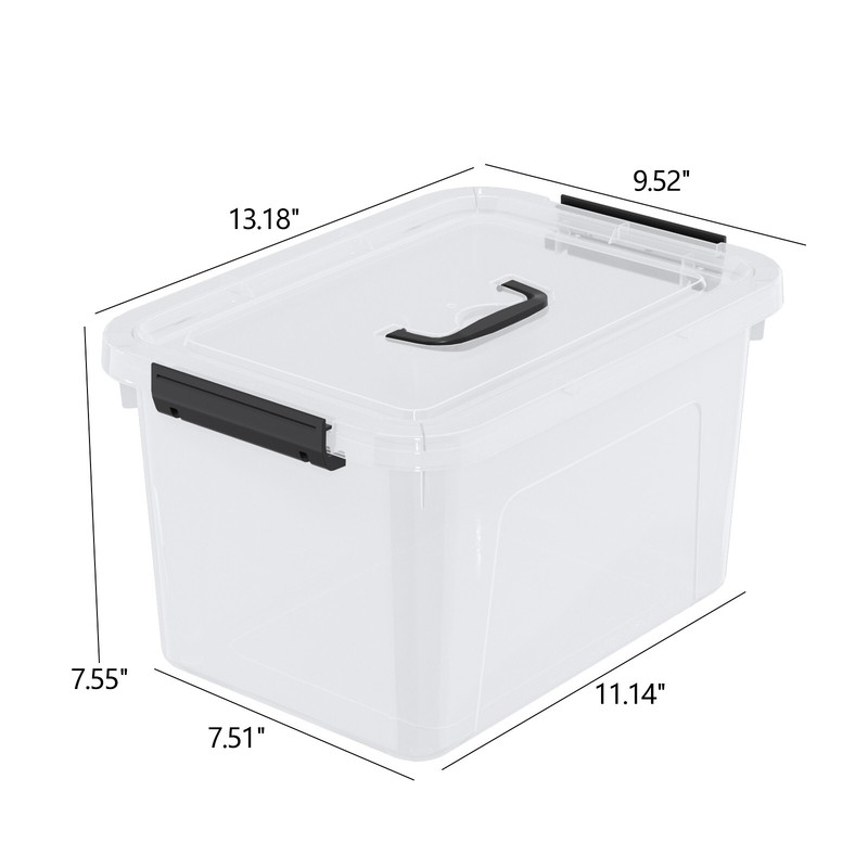 4/6 Packs 12 Liters Stackable Latching Box with Lid & Handle Plastic Storage Bin gallery