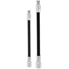 2pc Flexible Socket Extension 1/4″ x 6″ & 3/8″ x 8″ Long Ratchet Set Flex Tool