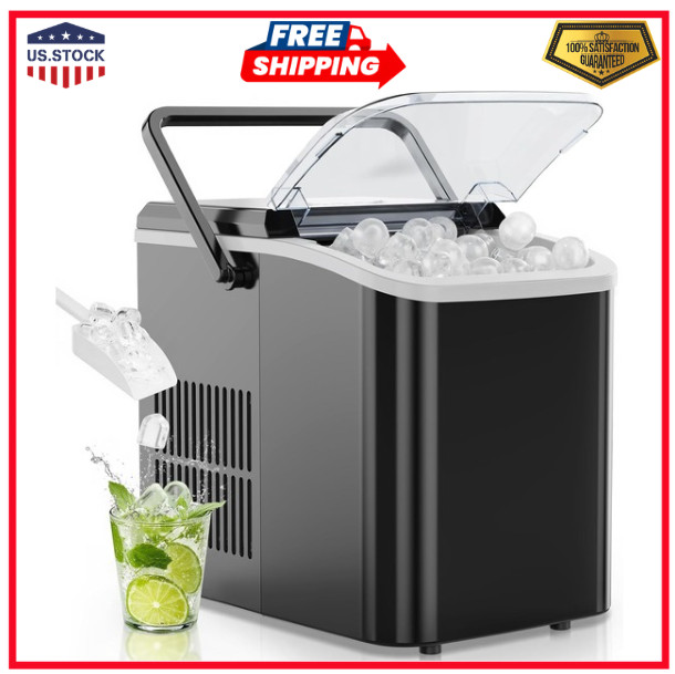 Countertop Ice Maker 26lb/24h Portable Machine 9 Cubes 6 Min Self Cleaning Black gallery