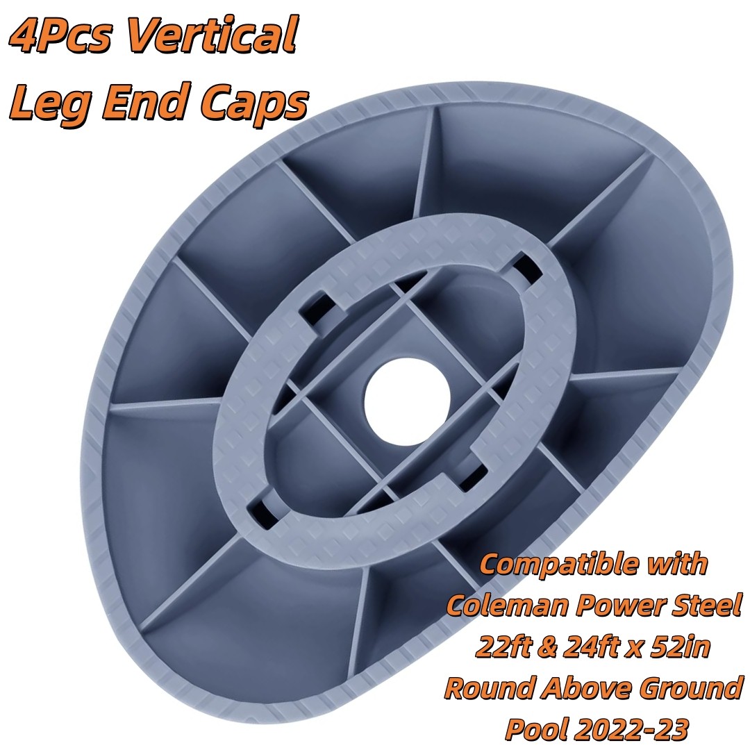 4Pcs Vertical Leg End Caps Fits Coleman Power Steel 22ft&24ftx52in Pool 2022-23 gallery
