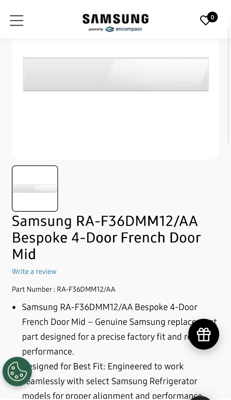 samsung RA - F36DMM12/AA refrigerator door glass gallery