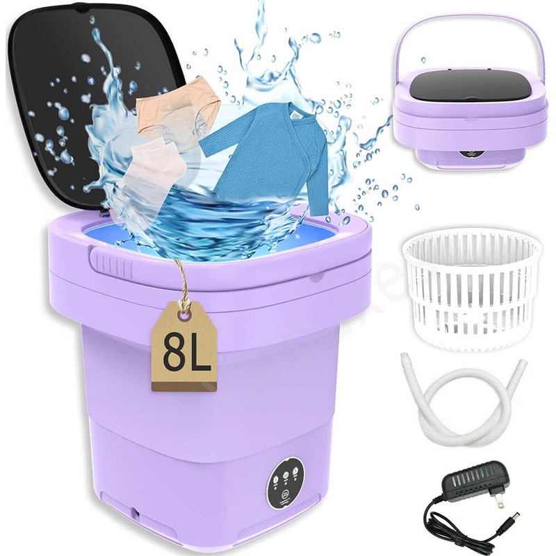 8L Portable Washing Machine Mini Washer Foldable Washer Small Spin Dryer Travel gallery