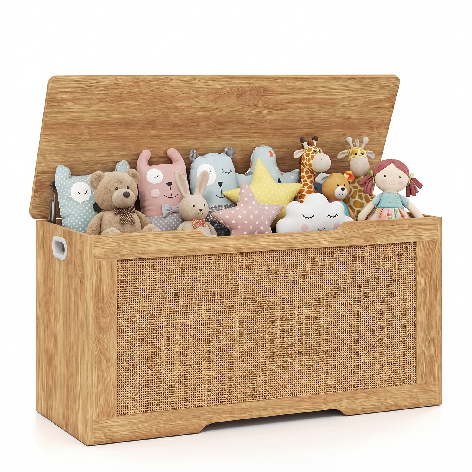 Kids Storage Bench, 40” Toy Box with Flip Top, 2 Metal Hinges and Side Handles gallery