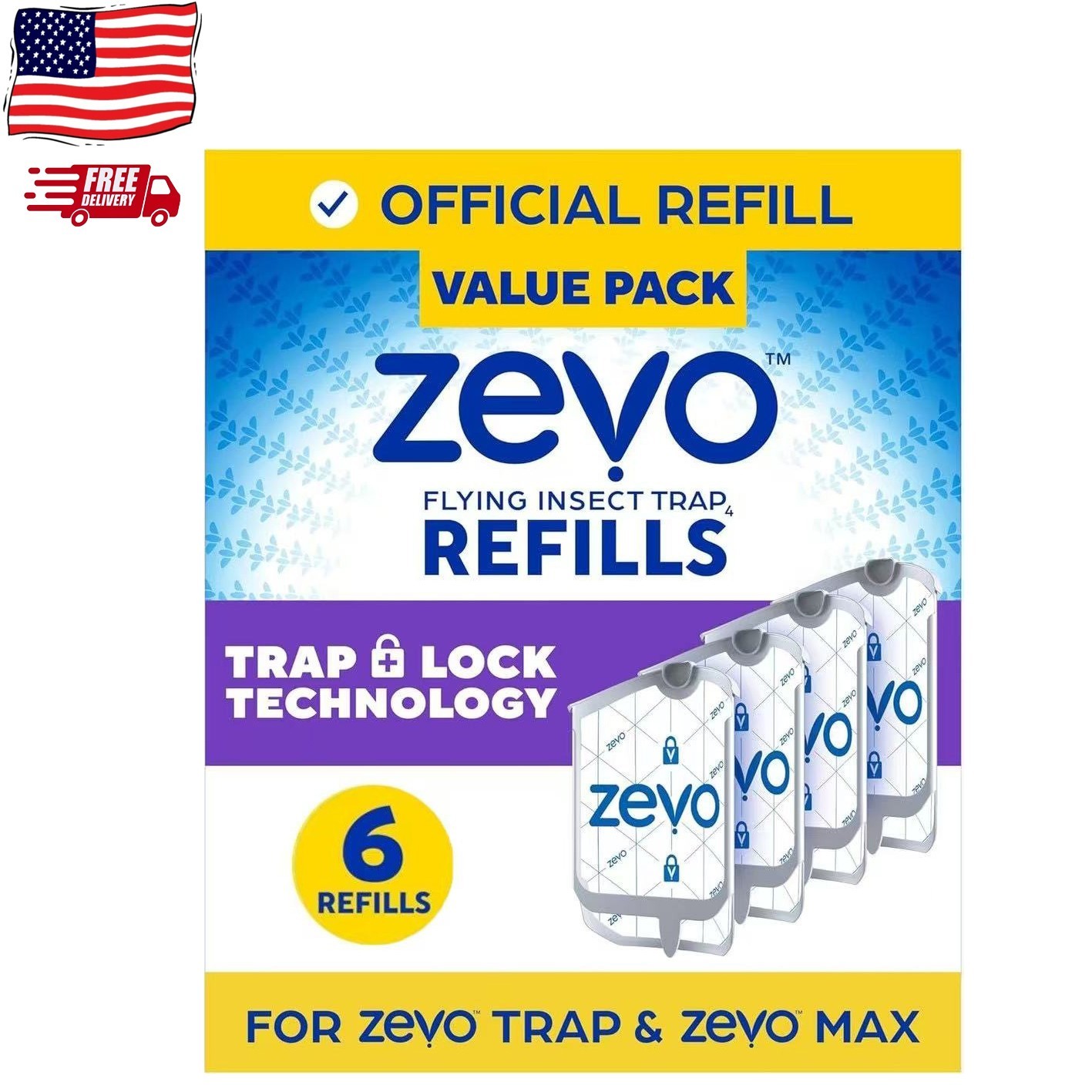 Zevo Flying Insect Trap Refill Cartridges -Easy to Use (6 Refill Cartridges) gallery