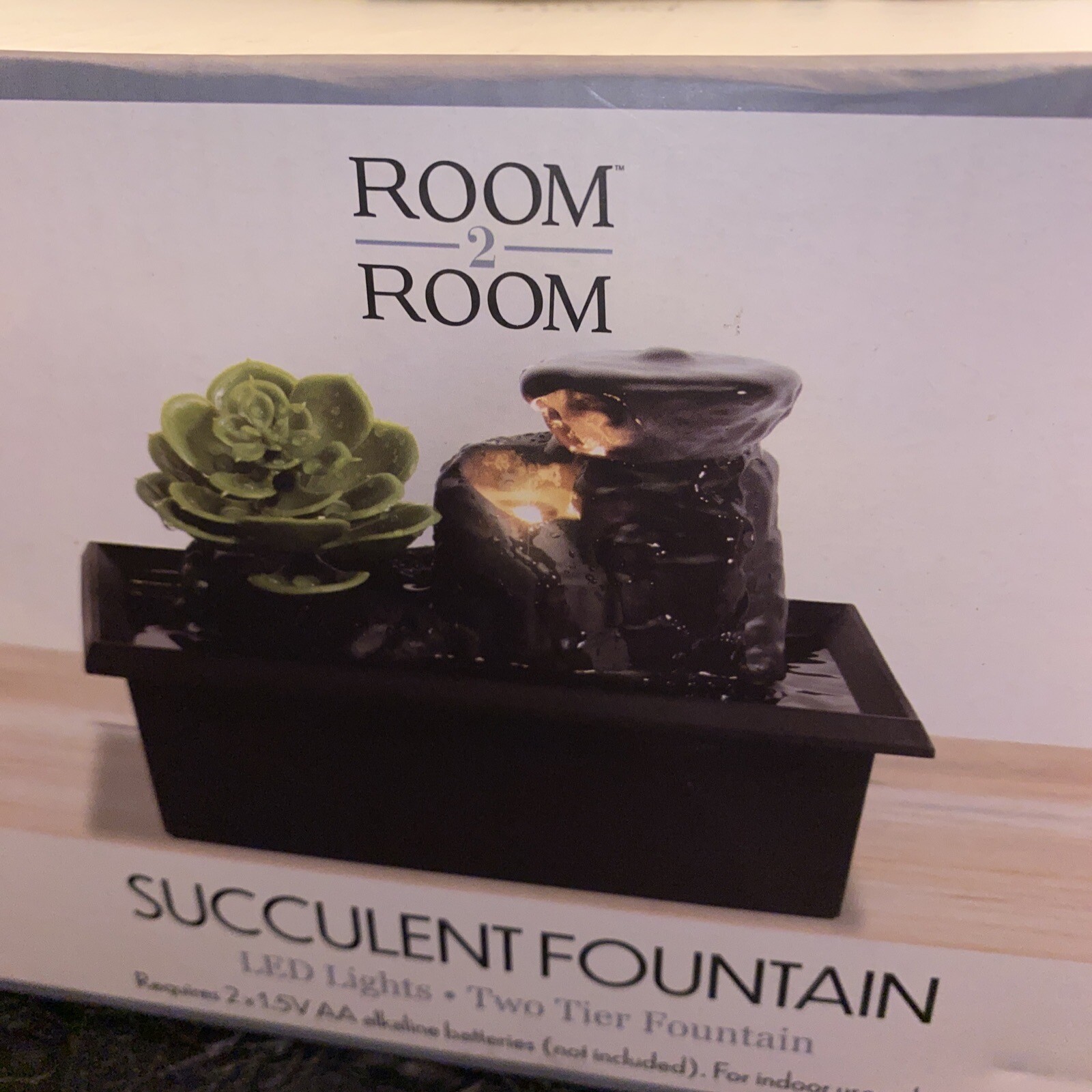 Room 2 Room Succulent Fountain Led Lights Two Tier Fountain For Indoor Use Only gallery
