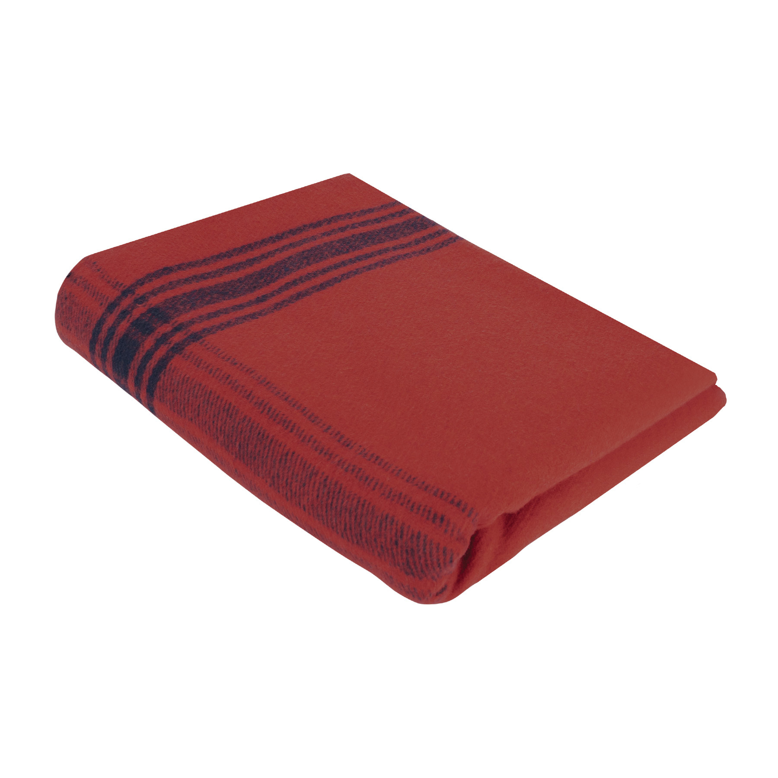 Red with Navy Blue Striped Outdoor Wool Blend Blanket - Camping Throw Blanket gallery