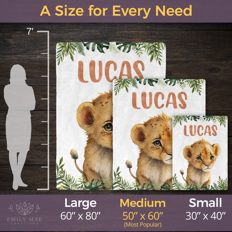 Lion Blanket - Personalized Fleece Throw, Safari Nursery Theme Kids Baby Gift gallery