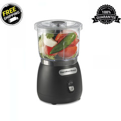 Hamilton Beach Stack & Press 3-Cup Mini Food Chopper Processor 2 Speed Black