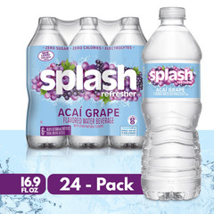 SPLASH Refresher Acai Grape Flavored Water, 16.9 fl oz Bottles, 24 Pack