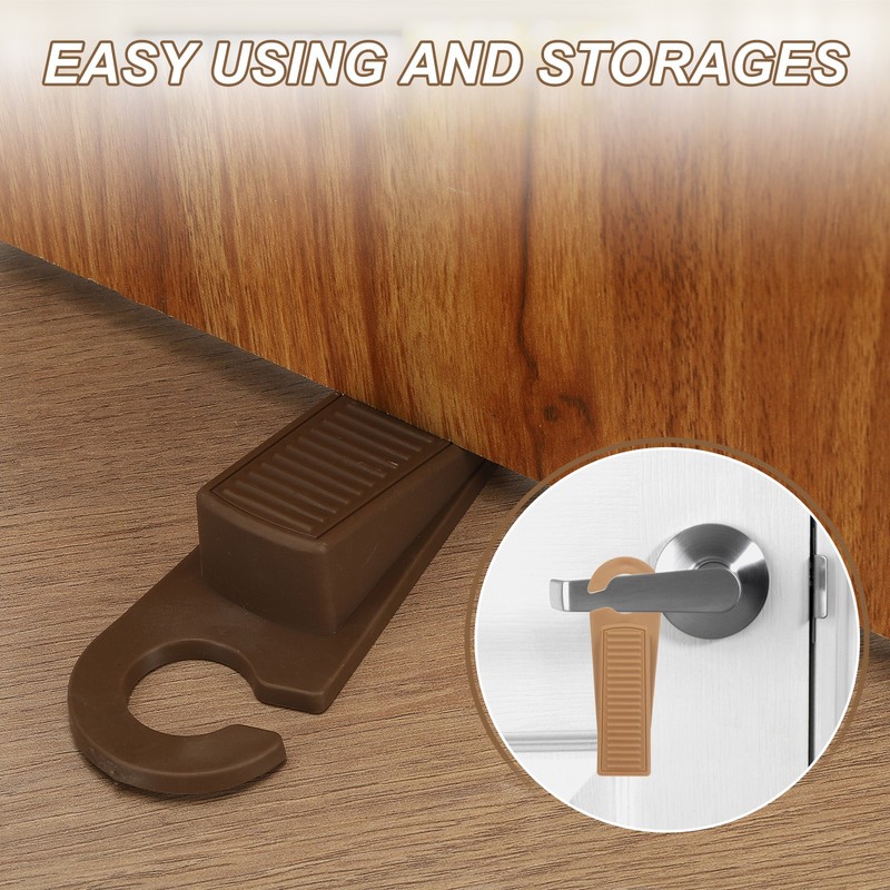 6 Pcs Doorstops, Rubber Hook Door Stopper, Black/White/Gray/Green/Pink/Blue gallery