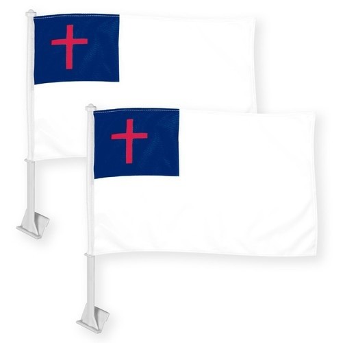 2 Pack: Christian Car Flag 12X18In Double Sided Printed 100D Polyester NYLON gallery