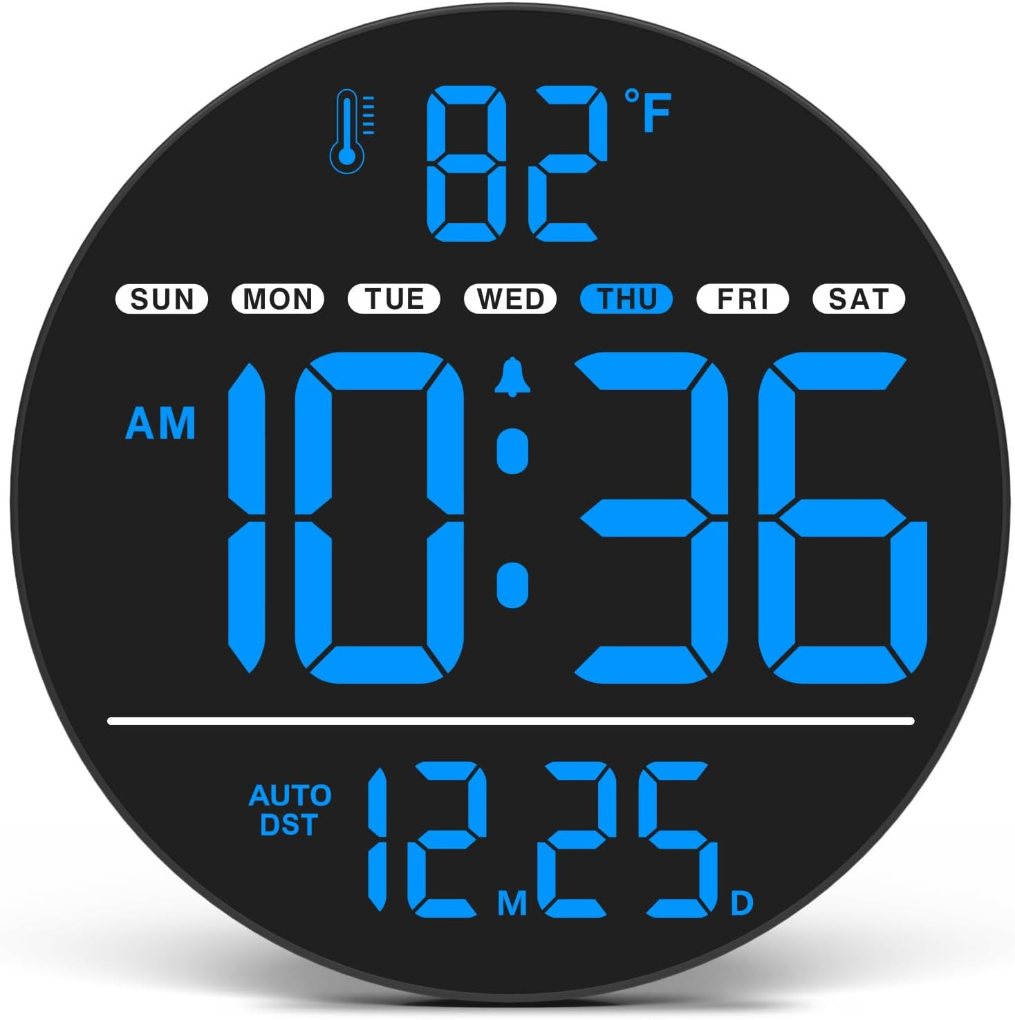 Large Digital Wall Clock with LED Display, Electric Wall Clock with Temperature, gallery