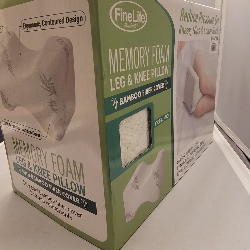 Fine Life Memory Foam Leg & Knee Pillow w/Bamboo Fiber Cover, Brand New, NIB gallery