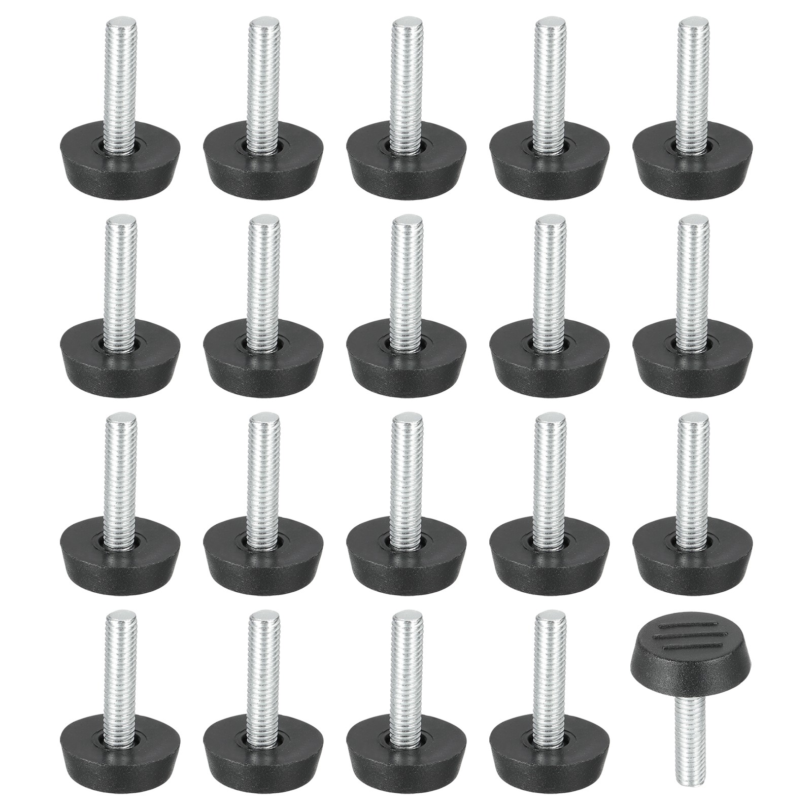 20 Pcs M6x24mm Thread Adjustable Furniture Levelers Table Feet Screw on gallery