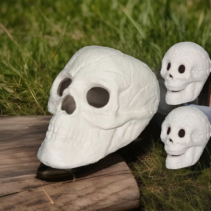 Fire Pit Skulls,Reusable Ceramic Skull, 1 Large 2 Small Skulls gallery