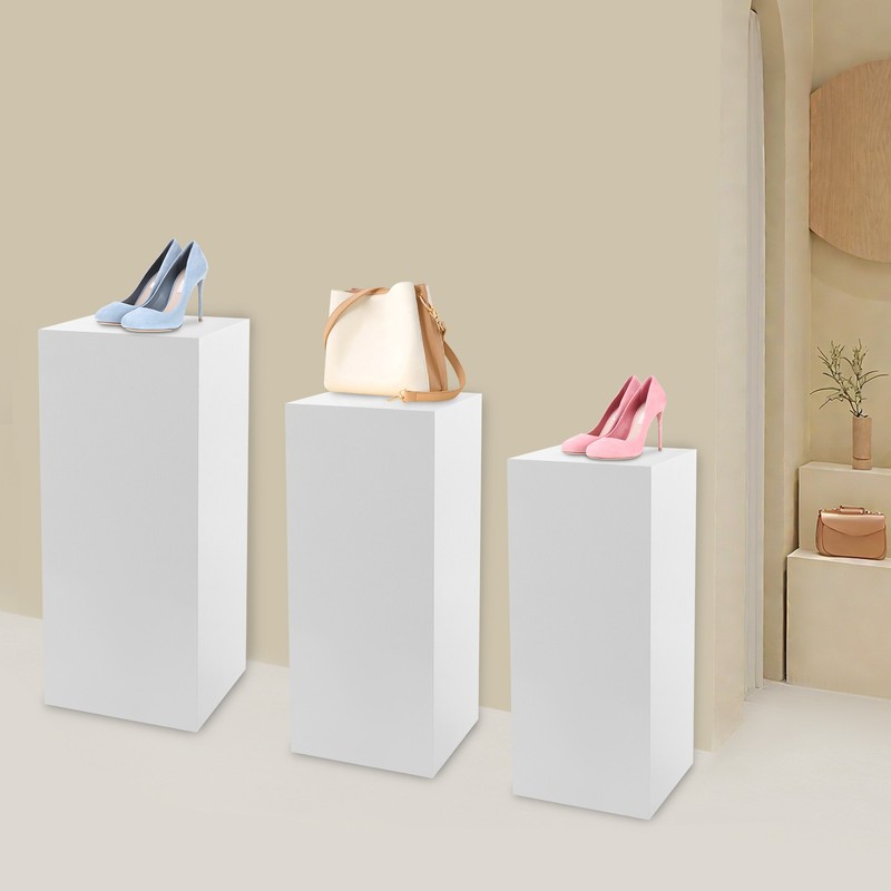 Metal Cube Pedestal Table Display Riser Flower Sculputure Lamp Base Stand 3pcs gallery