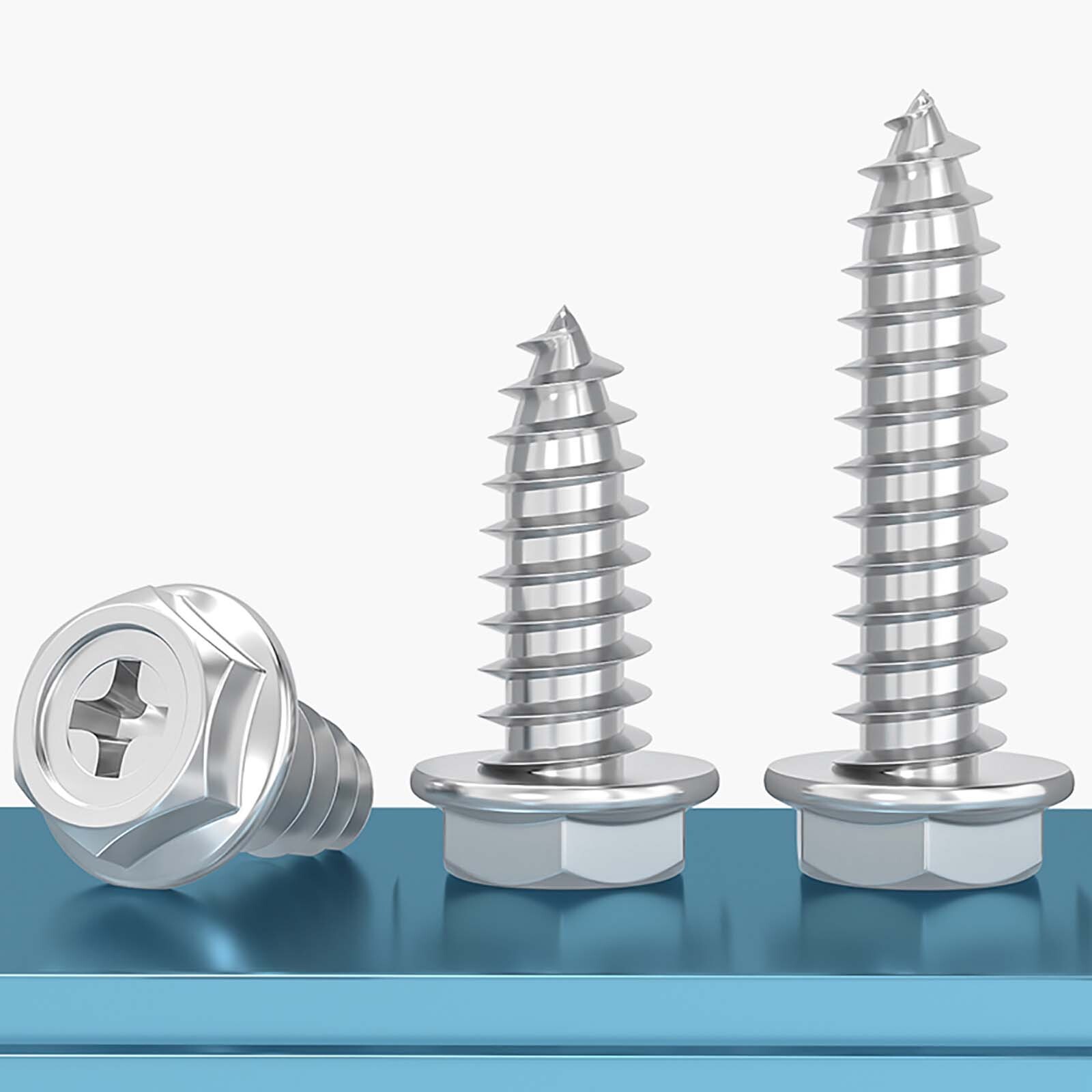 Flanged Self Tapping Screws Stainless Steel Hexagon Hex Head Tappers M3 M4 - M10 gallery