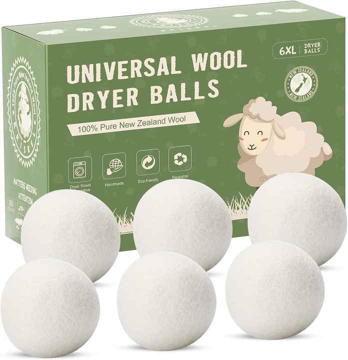 Wool Dryer Balls 6 Pack Laundry Dryer Balls New Zealand Wool Natural Organic gallery