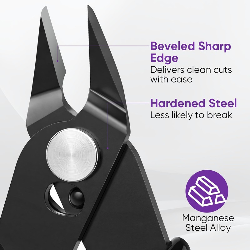 5 Inch Micro Flush Cutter, 2 Pack Small Wire Cutters Spring Loaded Cutting Plier gallery