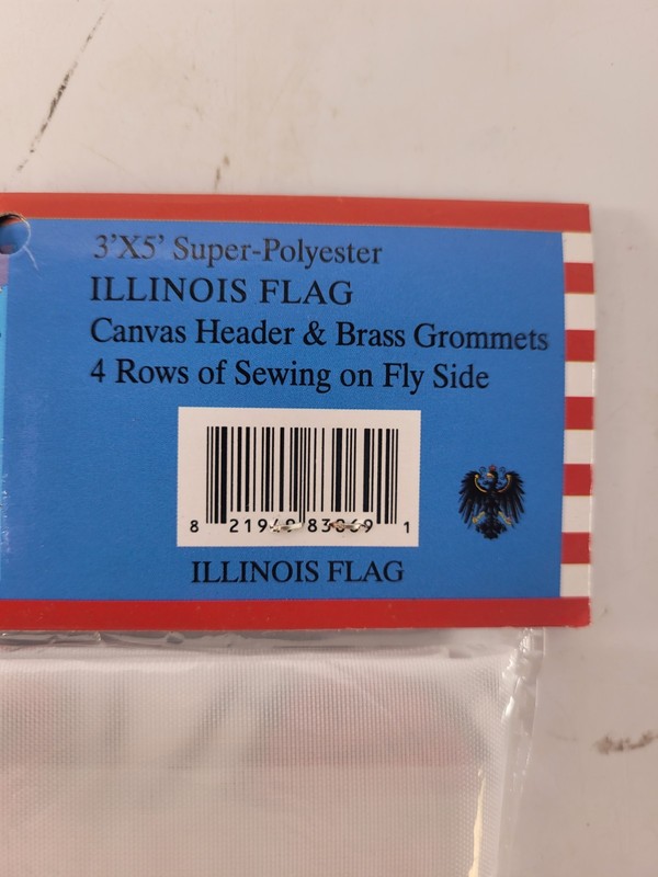Illinois Flag 3x5 FT Printed Super Polyester Canvas Header Brass Grommets gallery