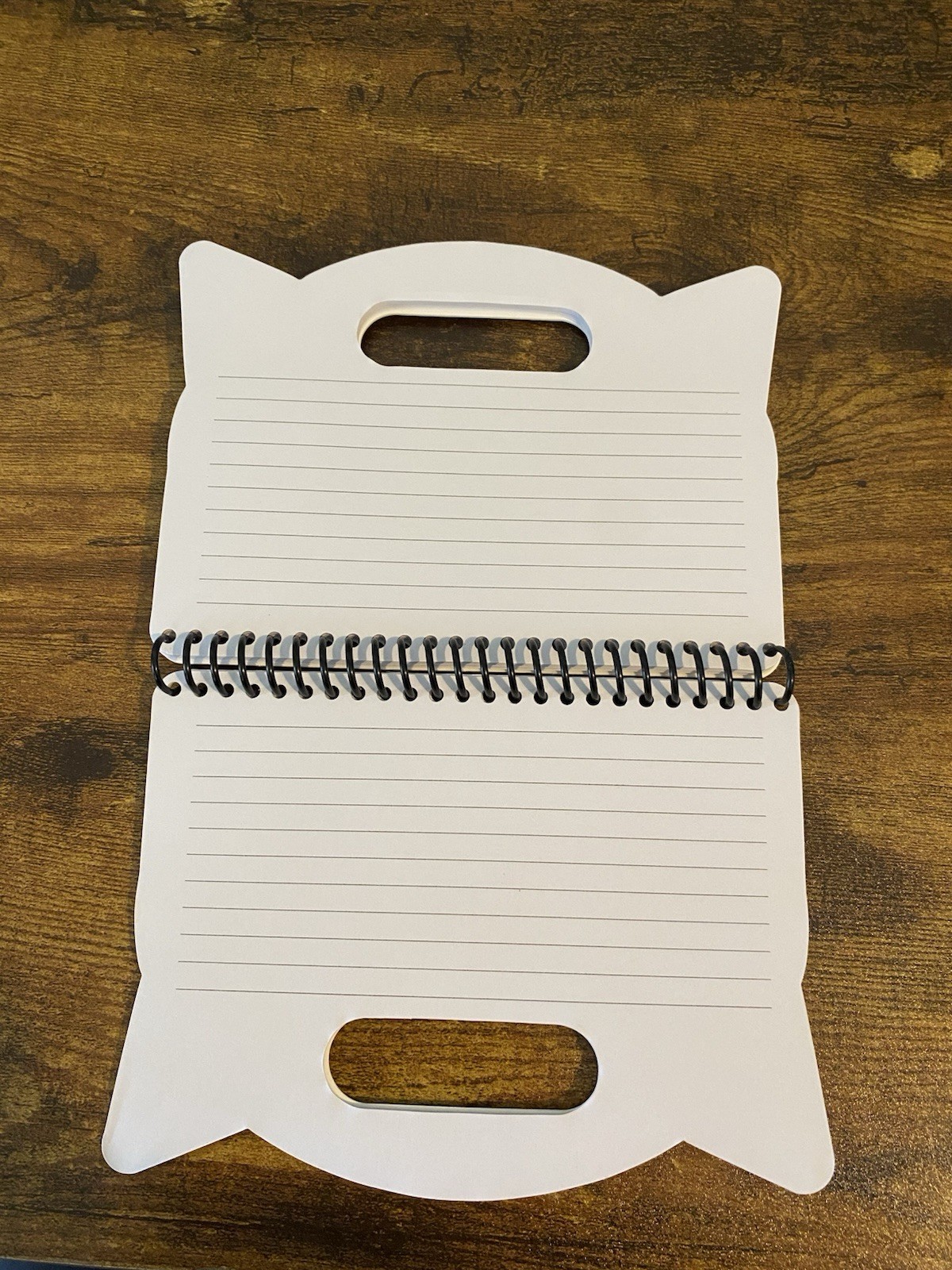 Cat Shaped Spiral Notebook with Handle, Lined Pages, White Pink, Cats & Kittens gallery