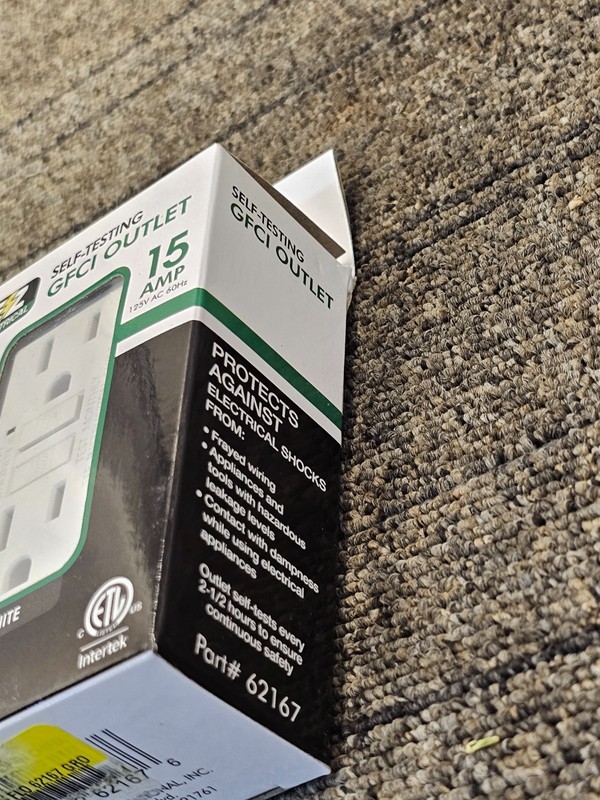 (QTY 5) EZ Electrical 62167 Self Testing GFCI Outlet 15 AMP White 125V AC 60Hz gallery